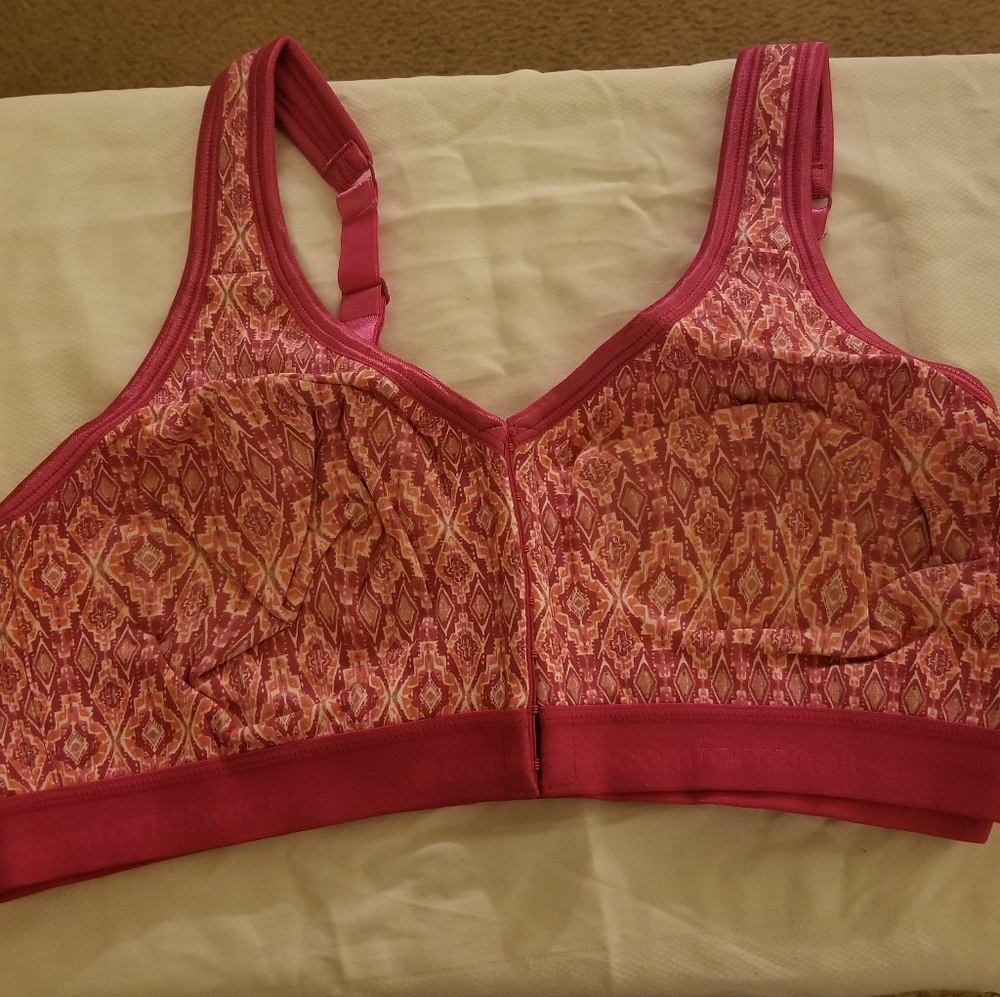 Woman Within Pink Patterned Wireless Comfort Bra